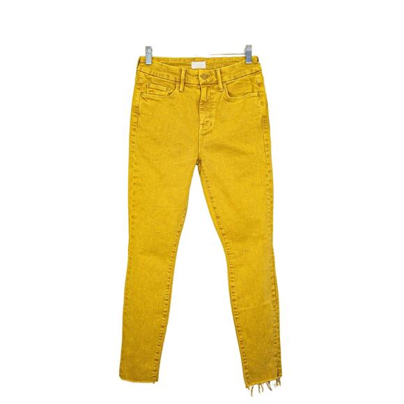 MOTHER Denim The Looker Ankle Snippet Jeans Yellow Mineral NWT Size 25 - Picture 6 of 12
